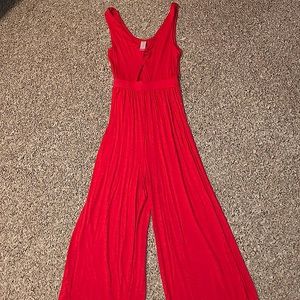 No Boundaries Cut Out Knotted Tank Flowy Jumpsuit